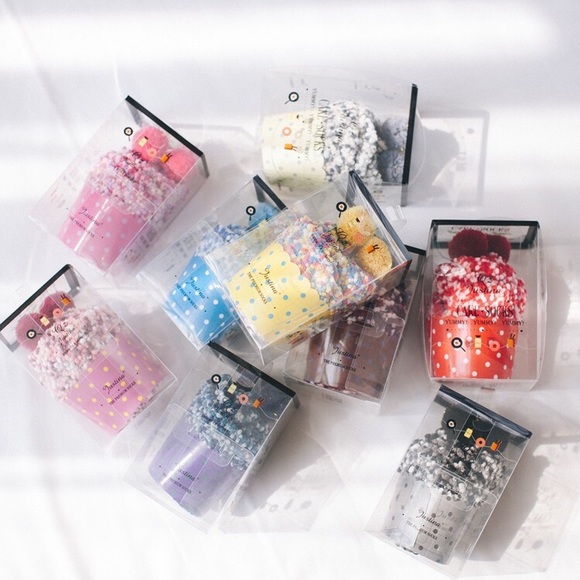 Cupcake socks raspberry yellow color women winter socks pink box set - Picture 7 of 11